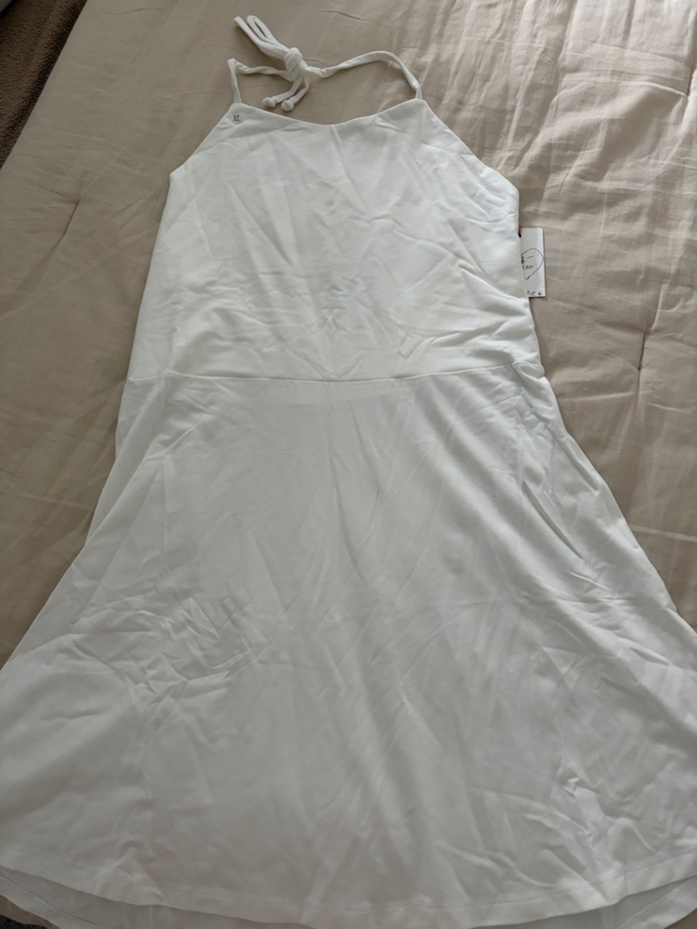 White Halter Sundress - Minimal Aesthetic XL NWT